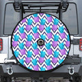 Purple Zig Zag Pineapple Pattern Print Tire Cover With Camera Hole
