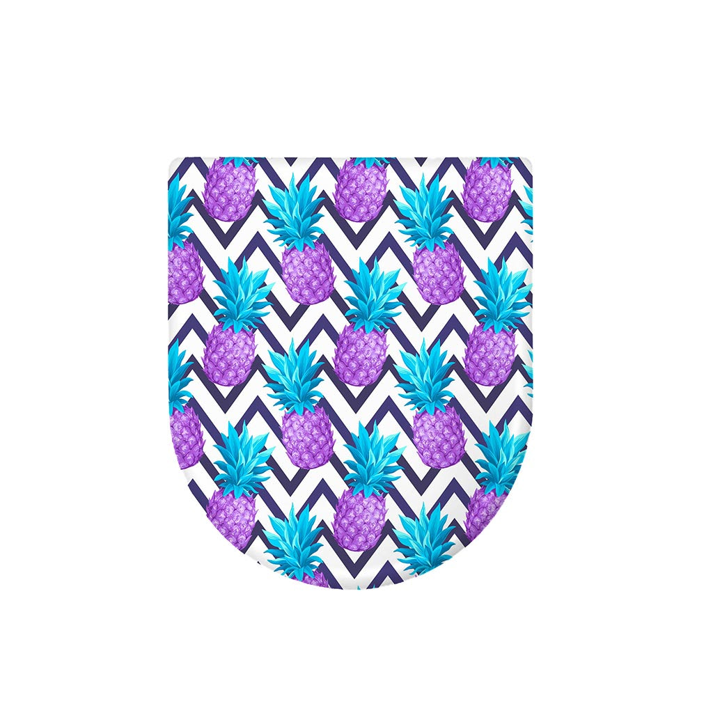 Purple Zig Zag Pineapple Pattern Print Toilet Lid Cover