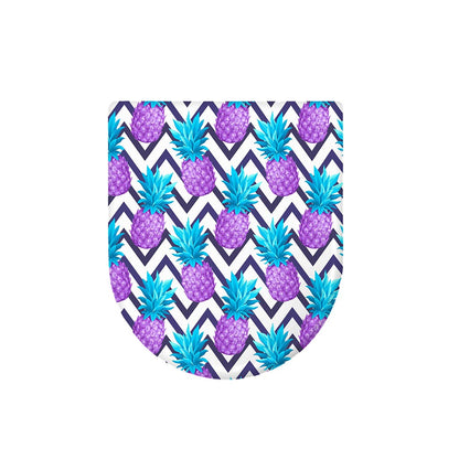 Purple Zig Zag Pineapple Pattern Print Toilet Lid Cover