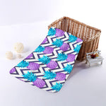 Purple Zig Zag Pineapple Pattern Print Towel
