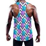 Purple Zig Zag Pineapple Pattern Print Training Tank Top