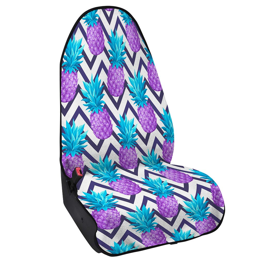 Purple Zig Zag Pineapple Pattern Print Waterproof Car Seat Cover