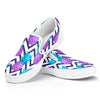 Purple Zig Zag Pineapple Pattern Print White Slip On Sneakers