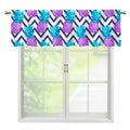 Purple Zig Zag Pineapple Pattern Print Window Valance