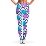 Purple Zig Zag Pineapple Pattern Print Women's Leggings