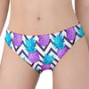 Purple Zig Zag Pineapple Pattern Print Women's Panties