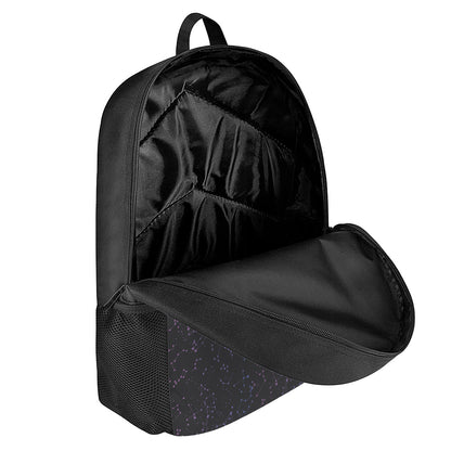 Purple Zodiac Stars Pattern Print 17 Inch Backpack
