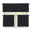 Purple Zodiac Stars Pattern Print 3 Piece Kitchen Curtains