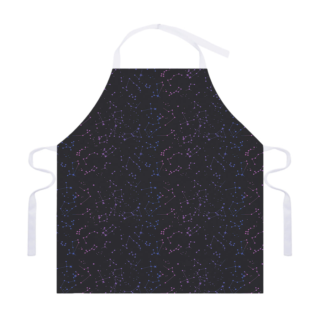 Purple Zodiac Stars Pattern Print Adjustable Apron