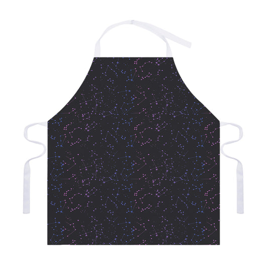 Purple Zodiac Stars Pattern Print Adjustable Apron