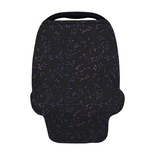 Purple Zodiac Stars Pattern Print Baby Seat Cover