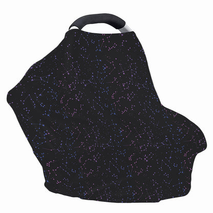 Purple Zodiac Stars Pattern Print Baby Seat Cover