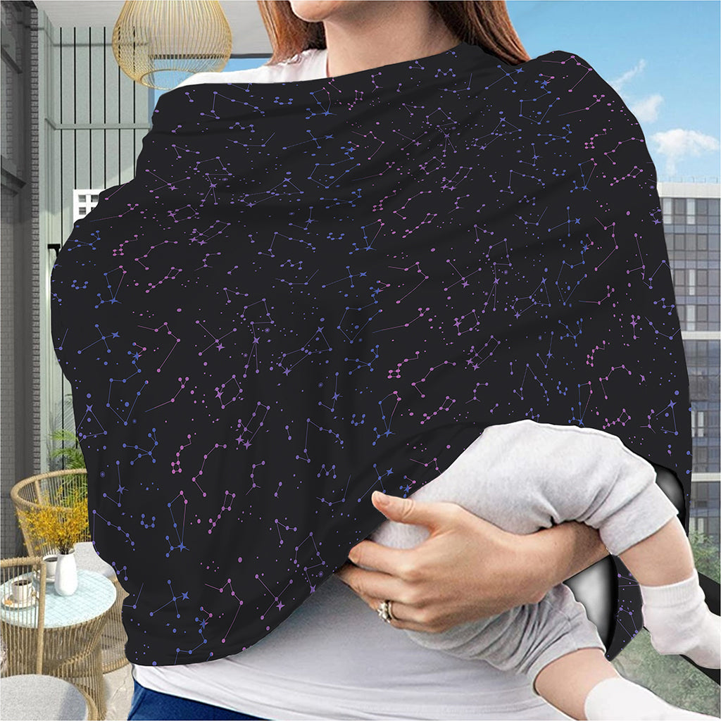 Purple Zodiac Stars Pattern Print Baby Seat Cover