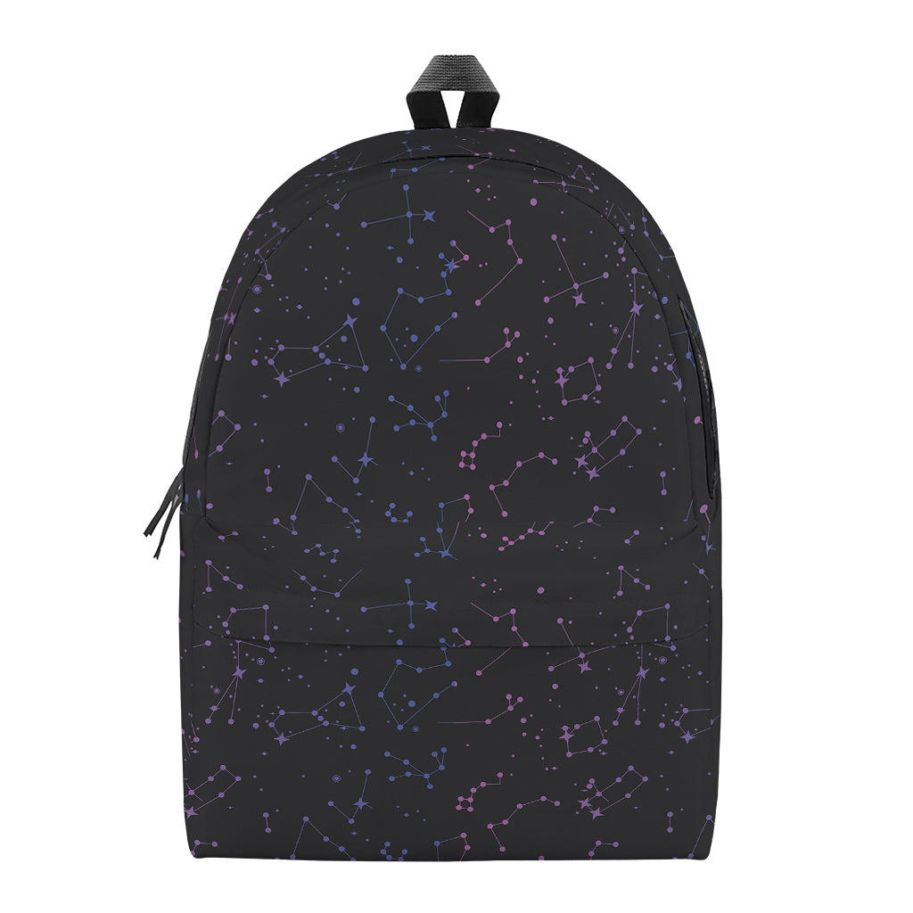 Purple Zodiac Stars Pattern Print Backpack
