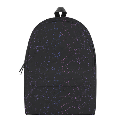 Purple Zodiac Stars Pattern Print Backpack