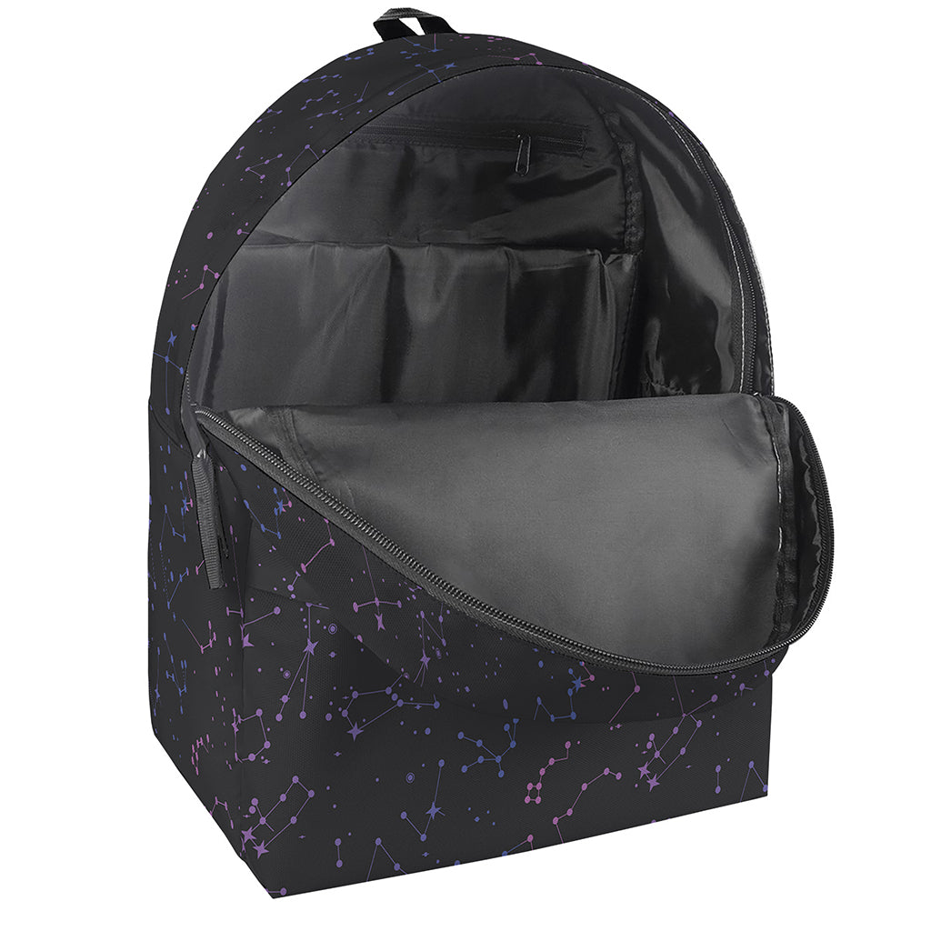Purple Zodiac Stars Pattern Print Backpack