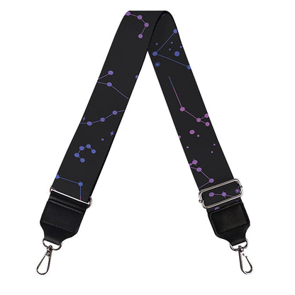 Purple Zodiac Stars Pattern Print Bag Strap
