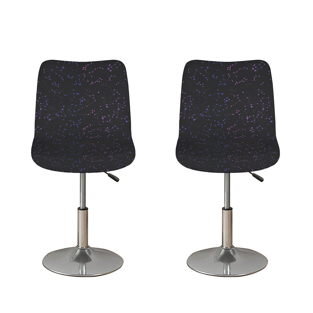 Purple Zodiac Stars Pattern Print Bar Stool Covers