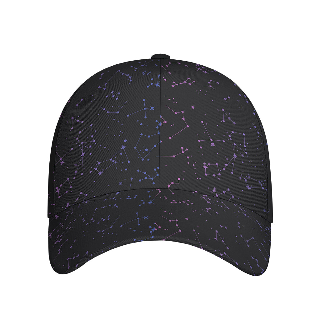 Purple Zodiac Stars Pattern Print Baseball Cap