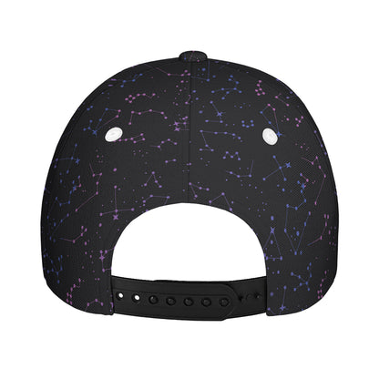 Purple Zodiac Stars Pattern Print Baseball Cap