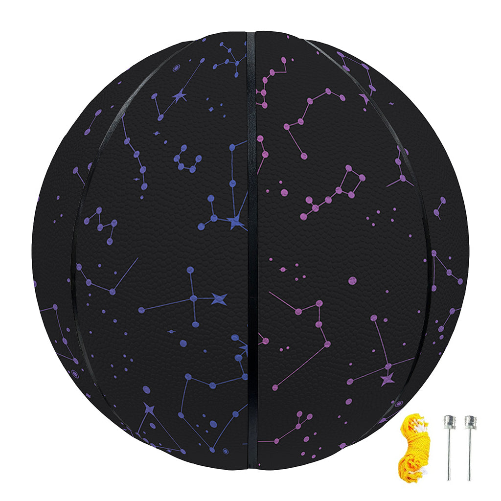 Purple Zodiac Stars Pattern Print Basketball
