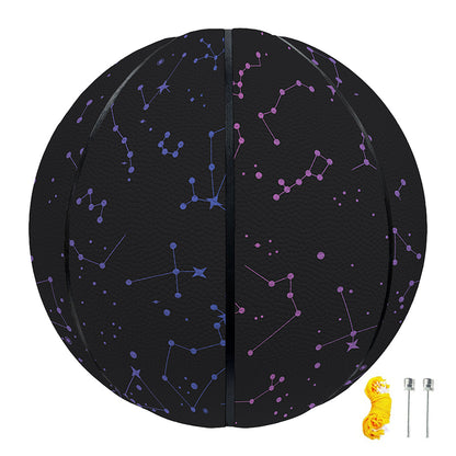 Purple Zodiac Stars Pattern Print Basketball