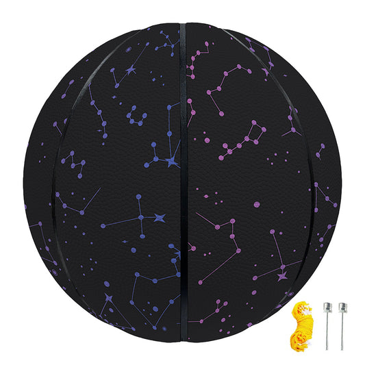 Purple Zodiac Stars Pattern Print Basketball