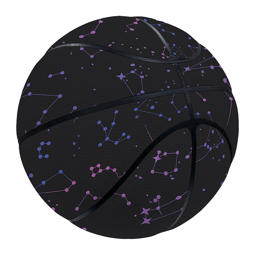 Purple Zodiac Stars Pattern Print Basketball