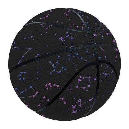 Purple Zodiac Stars Pattern Print Basketball
