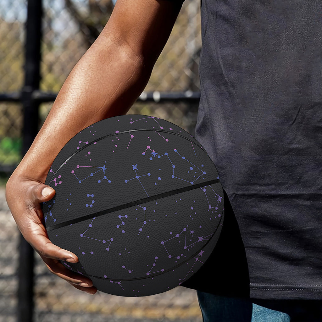 Purple Zodiac Stars Pattern Print Basketball