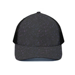 Purple Zodiac Stars Pattern Print Black Mesh Trucker Cap