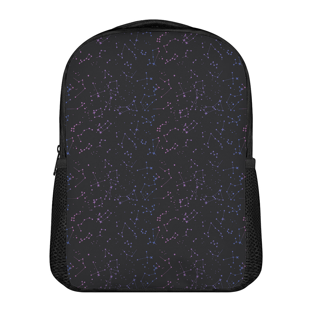 Purple Zodiac Stars Pattern Print Casual Backpack