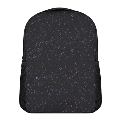 Purple Zodiac Stars Pattern Print Casual Backpack