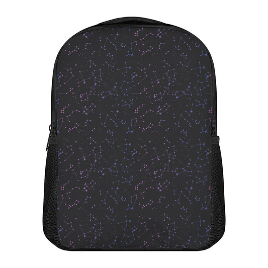 Purple Zodiac Stars Pattern Print Casual Backpack