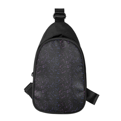 Purple Zodiac Stars Pattern Print Chest Bag