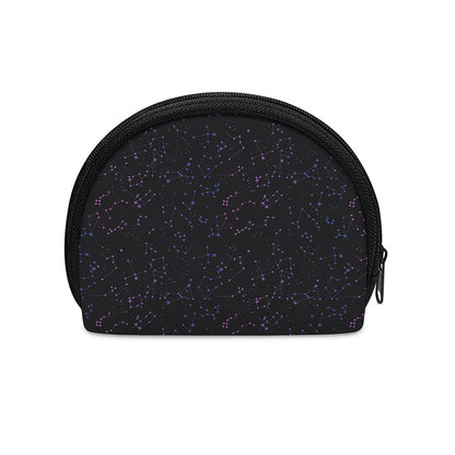 Purple Zodiac Stars Pattern Print Coin Purse