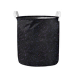 Purple Zodiac Stars Pattern Print Collapsible Laundry Basket