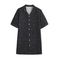 Purple Zodiac Stars Pattern Print Cotton Hawaiian Shirt