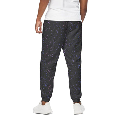 Purple Zodiac Stars Pattern Print Cotton Pants