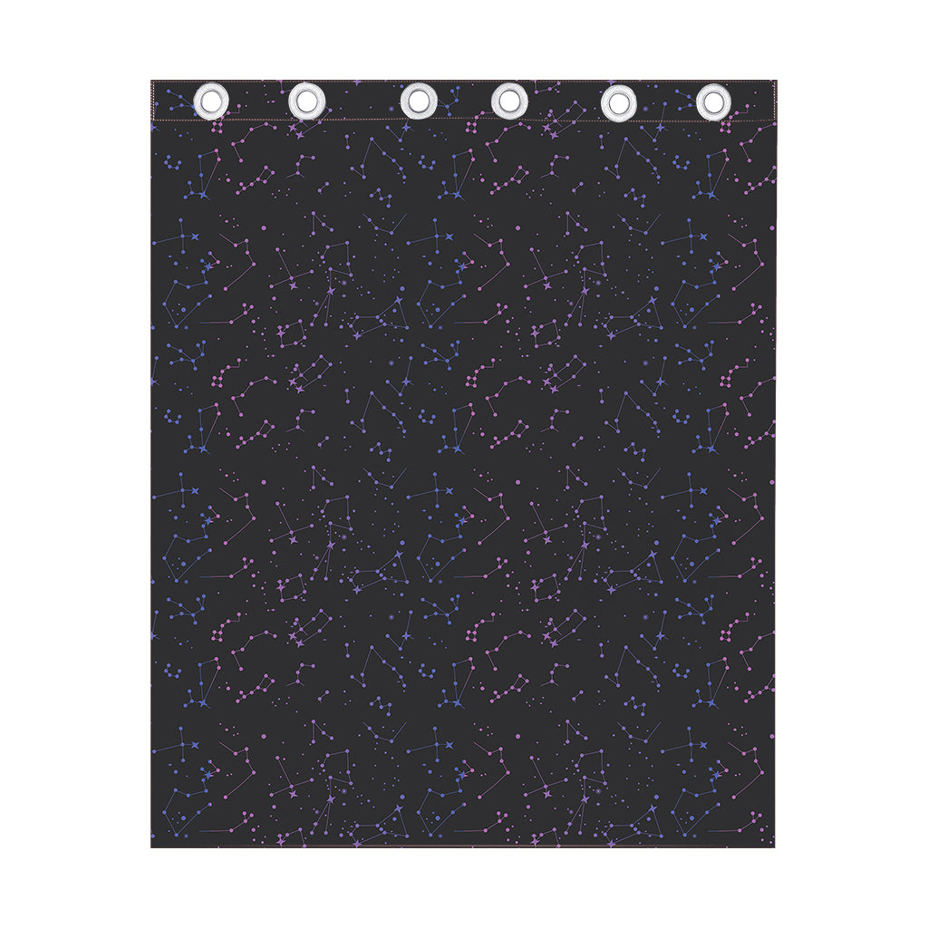 Purple Zodiac Stars Pattern Print Curtain