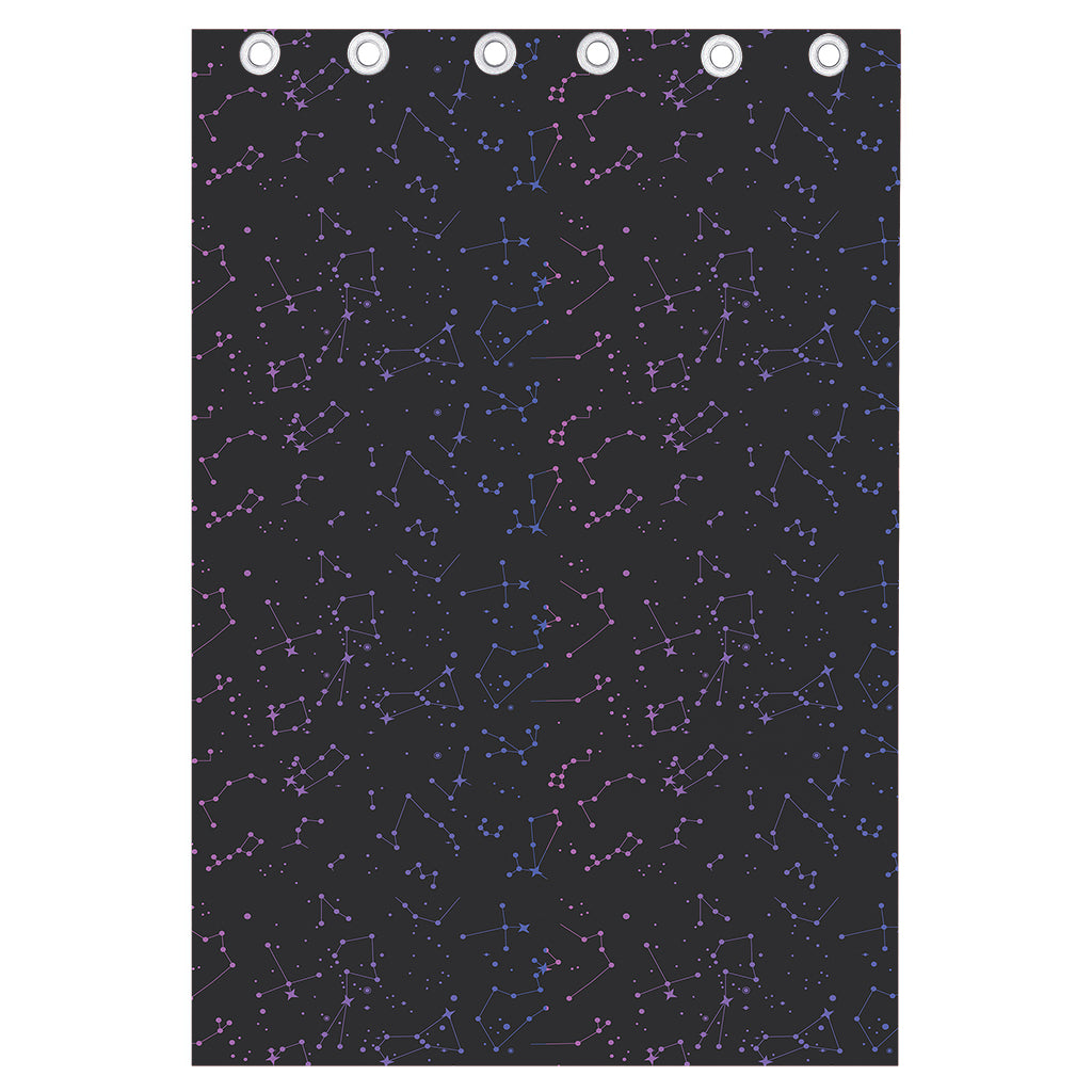 Purple Zodiac Stars Pattern Print Curtain