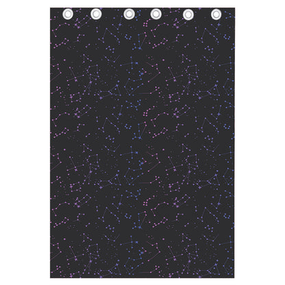 Purple Zodiac Stars Pattern Print Curtain