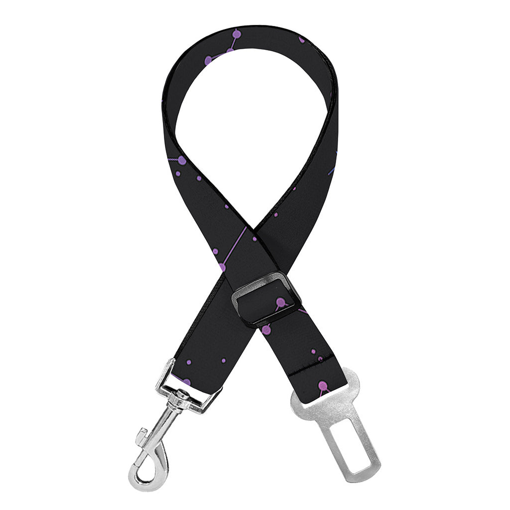 Purple Zodiac Stars Pattern Print Dog Seat Belt