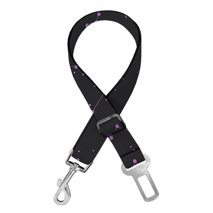 Purple Zodiac Stars Pattern Print Dog Seat Belt