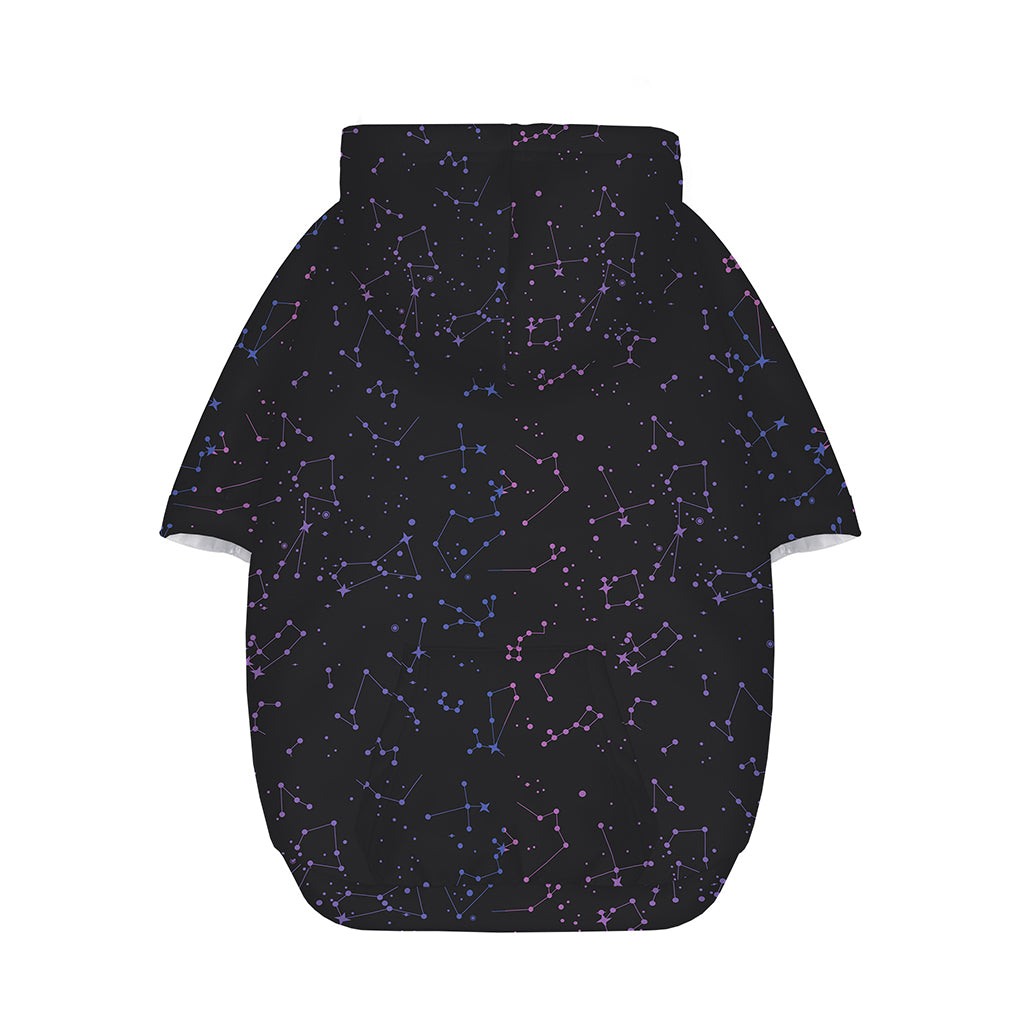 Purple Zodiac Stars Pattern Print Dog Zip Up Hoodie