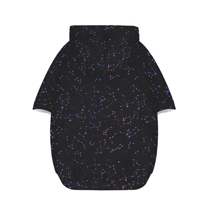Purple Zodiac Stars Pattern Print Dog Zip Up Hoodie