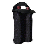 Purple Zodiac Stars Pattern Print Double Neoprene Wine Tote