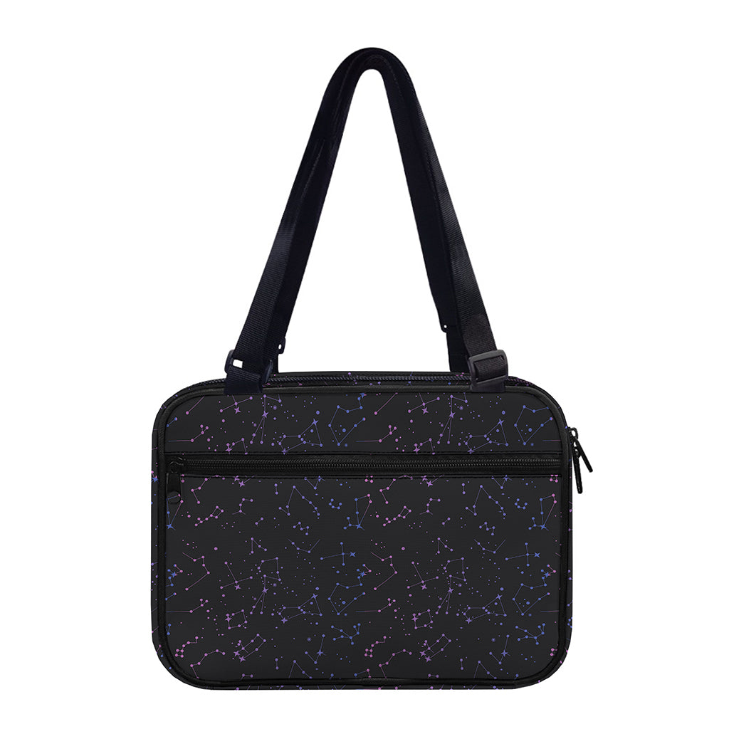 Purple Zodiac Stars Pattern Print Double Strap Bible Bag