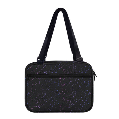 Purple Zodiac Stars Pattern Print Double Strap Bible Bag