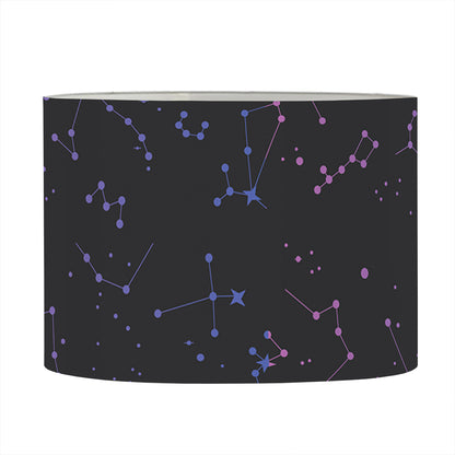 Purple Zodiac Stars Pattern Print Drum Lamp Shade